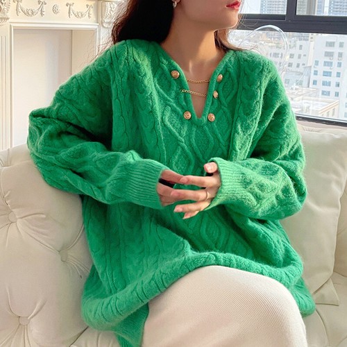 Femmes câble tricot pull col - câble,