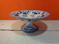 ancienne coupe à fruits Creil et Montereau décor flora liserons art nouveau 