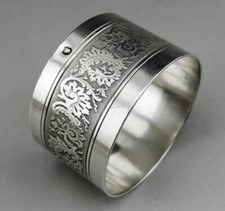 Ancien Rond de serviette en argent massif poinçon minerve 1er titre fin du XIX e