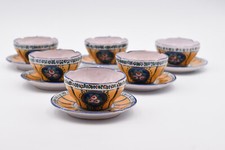 6 tasses en faïence ARA Alfred Renoleau Angoulême Art Déco Forest Bayonne