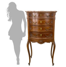 Semainier Napoléon III de style Louis XV en noyer vers 1900