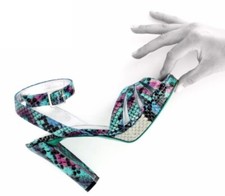 FREE LANCE Sandales talons 11 cm plateau cuir python multicolore 38 EXCEL. ETAT