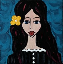 Peinture Portrait Acrylique Sur Toile Signé