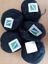 LOT DE 5 PELOTES 70% MOHAIR NEUVES MARQUE PHILDAR NOIR KARIN FIL BRILLANT*lot2