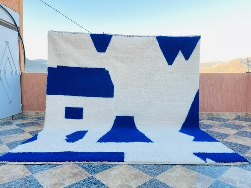 Tapis marocain bleu tapis