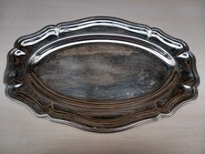 Grand plat ovale en inox massif 18/10 Létang Rémy mesurant 46 cm X 29,7 cm