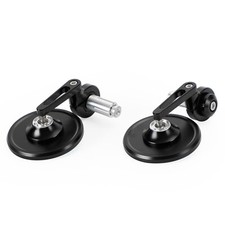 Rétroviseur court noir embout de guidon 22 et 25 mm aluminium pour motos - NEUF