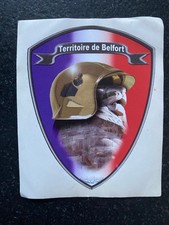 Ancien Stickers autocollant pompier de Belfort