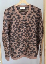 SÉZANE CARDIGAN OVERSIZE LAINE MÉLANGÉE LEOPARD MARRON ET CAMEL T. M OU L