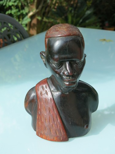 Buste africain sculture - africain, bois