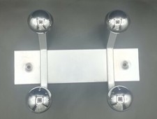 Patère métal gris chrome noir porte manteaux à boules Vintage  60 70 #2