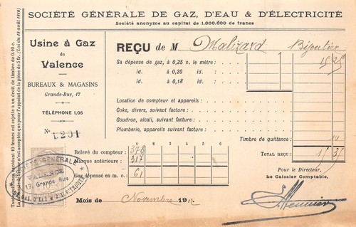 Facture 1912 societe generale - facture,