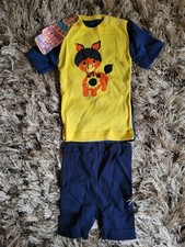 ENSEMBLE VÊTEMENT ENFANT VINTAGE OZONA CULOTTE TEE-SHIRT JAUNE MARINE 18 MOIS  