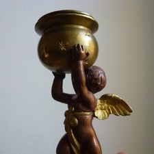 Ancien Bougeoir Bronze Doré