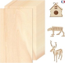 Rhimooay 10 pièces de contreplaqué de 2mm pour découpe laser, panneaux de co