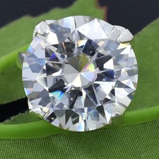 RARE BAGUE COCKTAIL DIAMANT TRAITÉ BLANC CERTIFIÉ 17,00 ct en argent 925