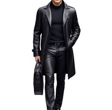 Trench-coat noir pour homme