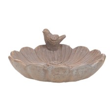 Bain oiseau doré grand modèle pierre  25.5x25 cm