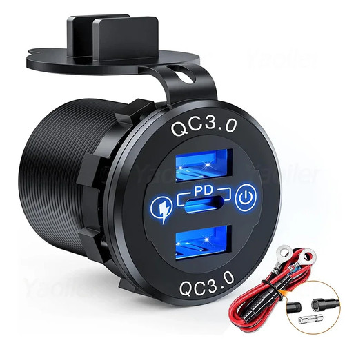 Chargeur voiture 66w 12v - 66w, usb-c