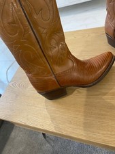 santiags homme, artisanale, taille 42, marron en cuir, excellent état 