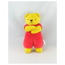 Doudou ours rouge et jaune