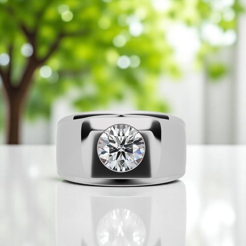 Bague homme diamant - rond, 1,50