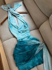 Robe longue bleu turquoise