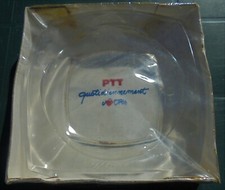  Cendrier publicitaire PTT en verre dans son emballage  JG DURAND LUMINARC