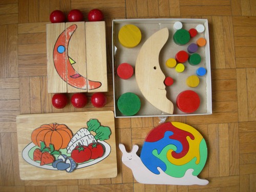 Lot jouets bois - puzzle,