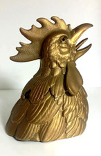 Ancien Encrier Coq En Laiton