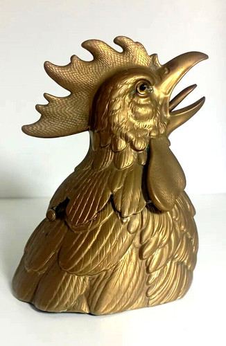 Ancien encrier coq - en, laiton