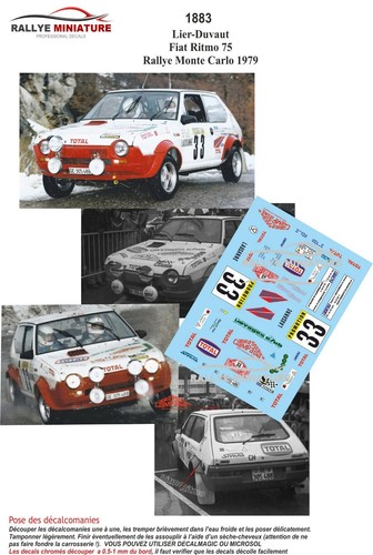 Decals ref 1883 fiat - decals, 1/24