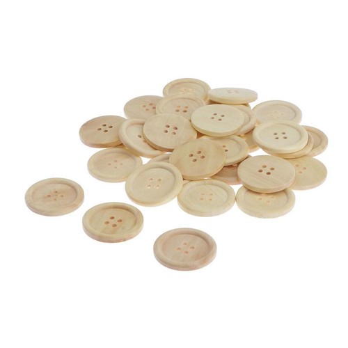 30pcs bouton bois rond - en, 4