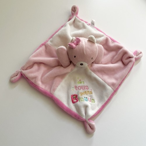 Doudou plat ours - , rose