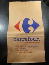 Rare ancien Grand sac papier publicitaire Supermarché Carrefour Années 1970