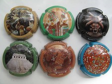 Série de 6 capsules champagne NOWACK LAYOUR, civilisation (Mayas ref: 8 )