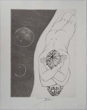 Pierre-Yves TREMOIS : Narcisse rêveur, Gravure originale signée