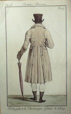 Gravure Costume Parisien 1805 an 13 # 607 (eau forte) Redingote homme