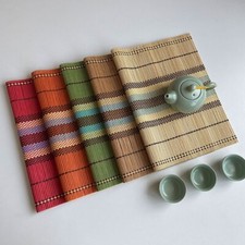 Ensemble de 5 tapis de table tissés en bambou naturel pour assiettes chaudes fa