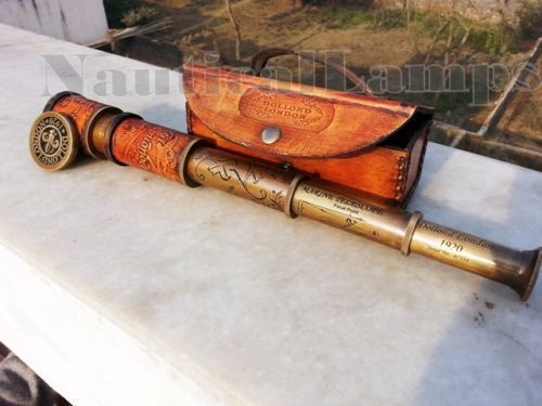 Ancien télescope laiton - ancien,