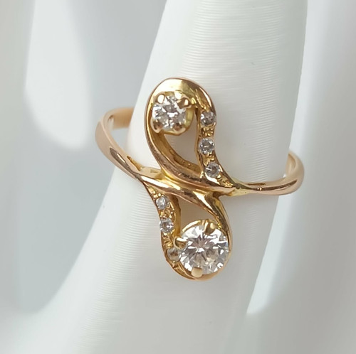 Bague ancienne toi et moi - t,