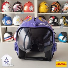 TOP GUN MERLIN HGU-33 FLIGHT HELMET MOVIE PROP PILOT NAVAL AVIATOR USN V2 + SHRT