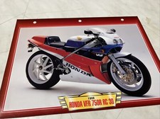 Honda VFR750R RC30 1988 VFR750 R fiche carte moto passion collection Atlas VFR