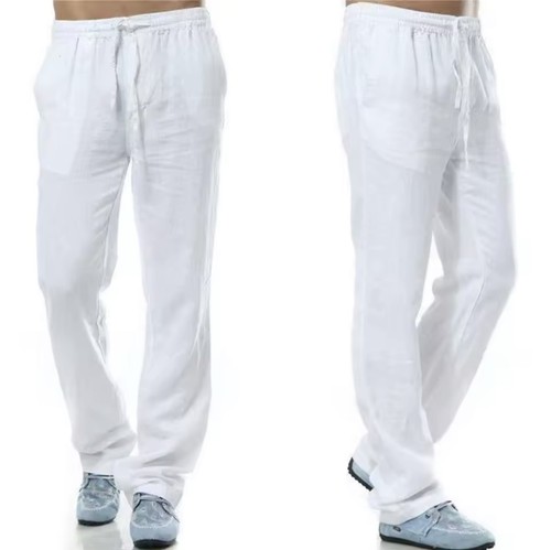 Pantalon coton lin pour - pantalon, en