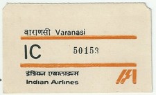 Etiquette Indian Airlines IA Varanassi India BAGAGE BAGGAGE avion  Aéronautique