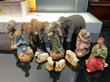 Lots Anciens Santons De Crèche « Devineau, Éléphant , Vache, Âne , Moutons ,