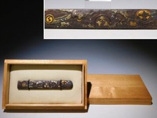 Very Rare ! Onigawara du temple Tennoji Kozuka Edo épée tsuba originale ancienne