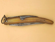 Ancien couteau Tarry-Levigne, anneau, corne, début Xxème, 134/230mm