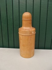ancien grand étuis en bois buis tourné flacon à pharmacie d'apothicaire XIX ème