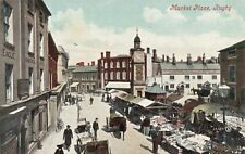 PC RUGBY MARKET PLACE WARWICKSHIRE ENGLAND VINTAGE POSTCARD (u1820)